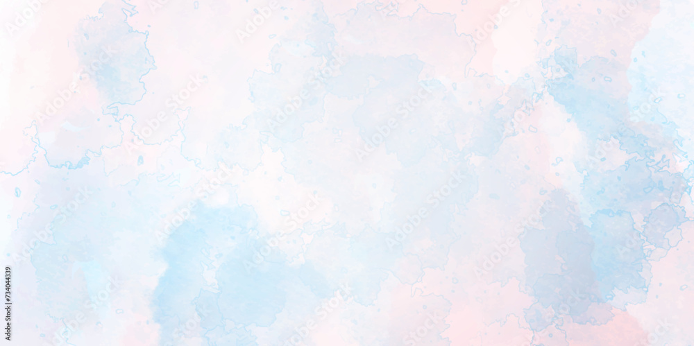 Abstract watercolor blue background with space Background with watercolor hand painted wash. Fantasy smooth white shades and blue sky and clouds watercolor paper textured illustration.