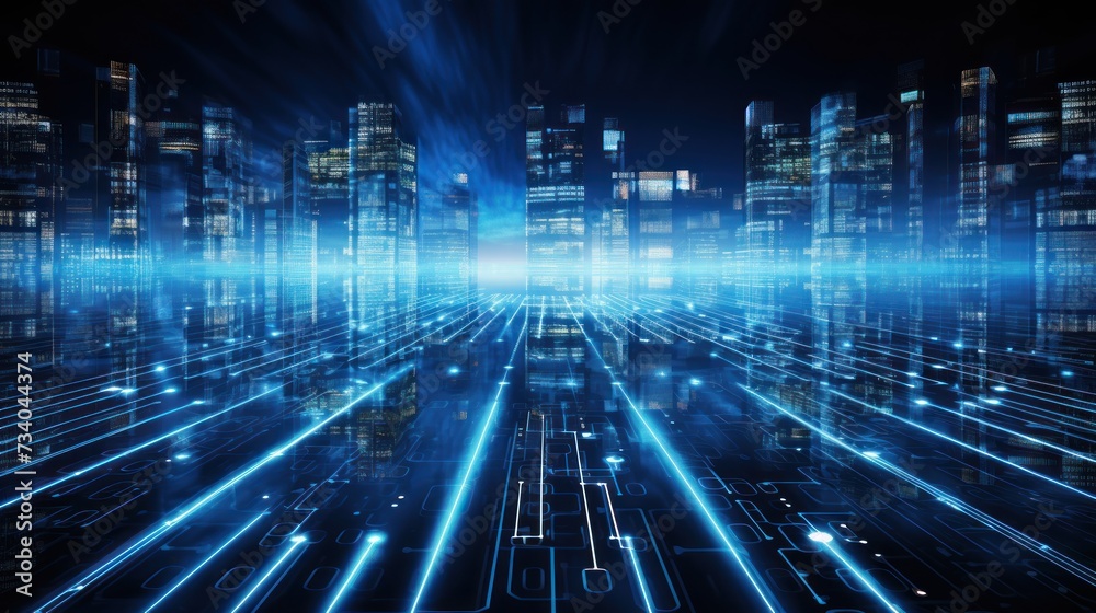 A string of numbers in the digital IT world A string of numbers in the digital IT world
