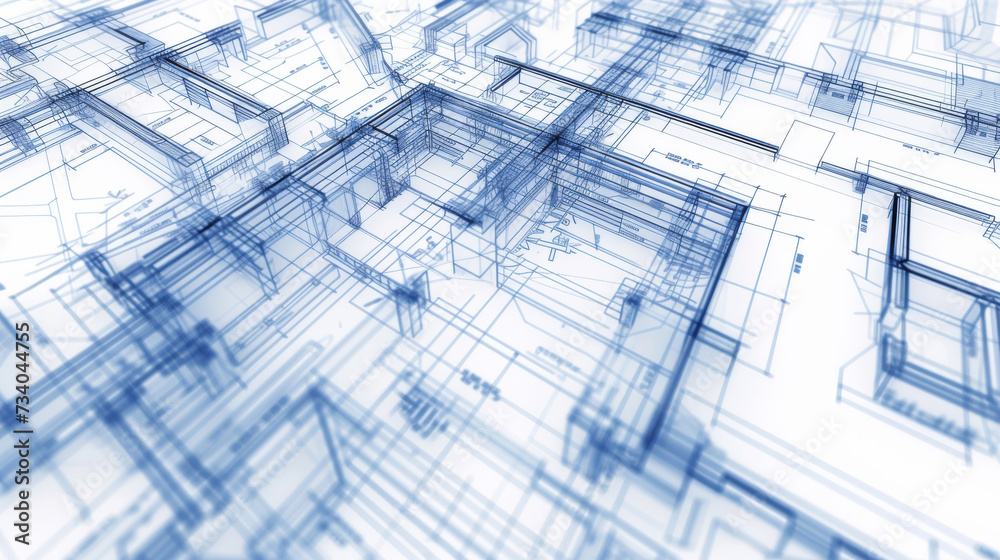 Blueprint of Architectural Design for a Residential Structure Stock ...