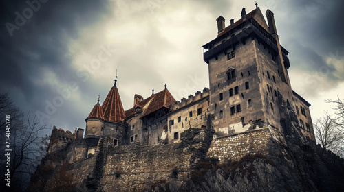 Beautiful medieval castle on top of a cliff