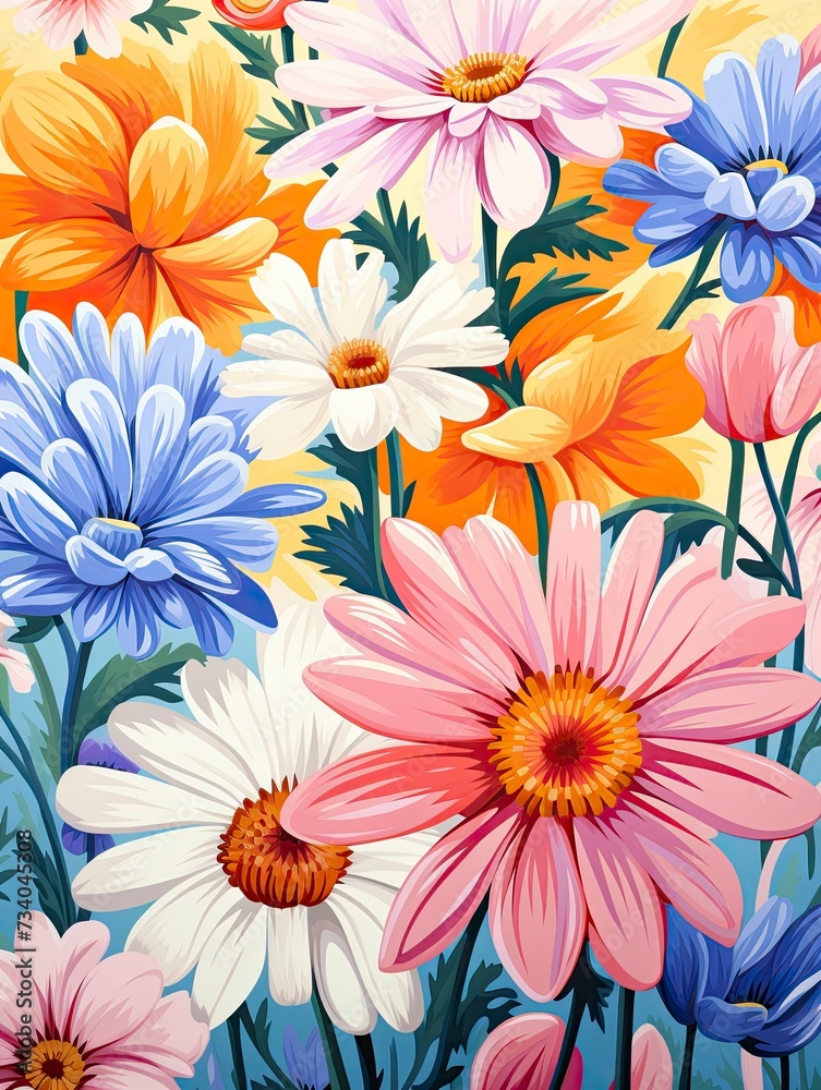 Fototapeta premium all over pattern of flowers