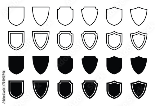 Set of shield icon vector illustration photo