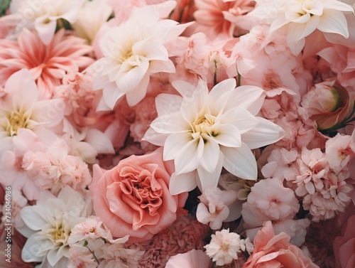 Bunch of pink and white flowers