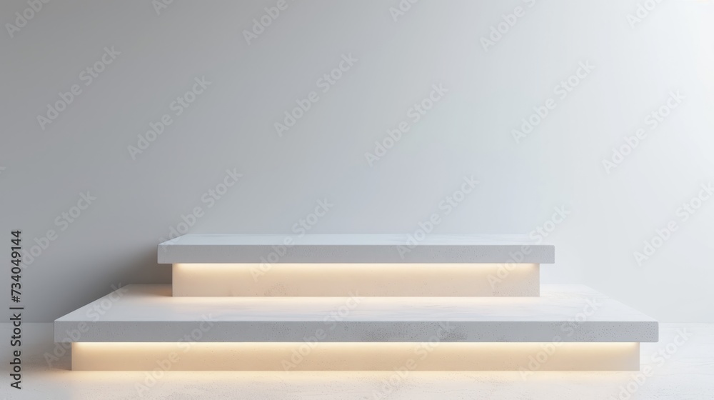 minimal luxury backdrop with Display stand for merchandise wide podium, studio lighting. minimal luxury backdrop with Display stand for merchandise wide podium, studio lighting.