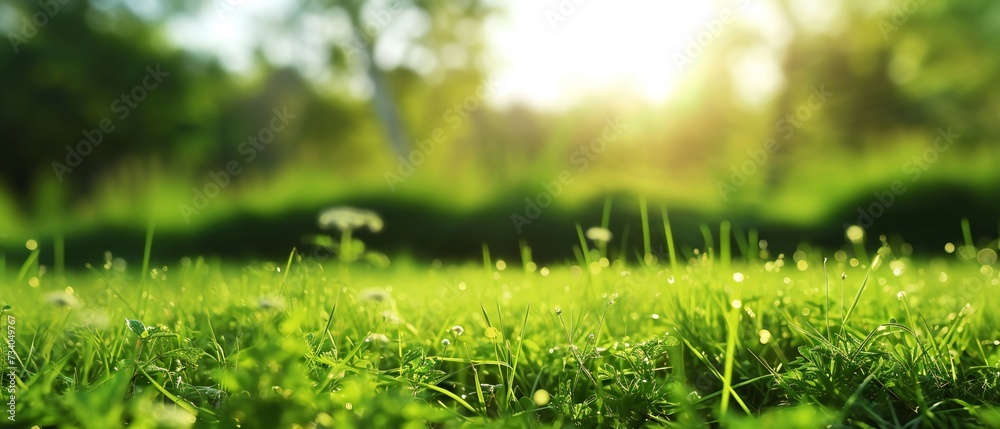 Beautiful blurred green meadow field