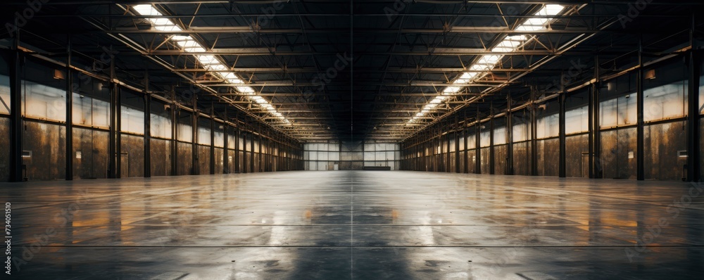 empty warehouse, symmetry picture empty warehouse, symmetry picture