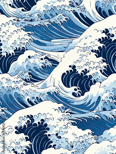 Great kanagawa WAVE --chaos 4 --ar 3:4 --tile --stylize 80 Job ID: 95a8d0bb-070c-4c29-bfed-931e73b59f58 © kanesuan