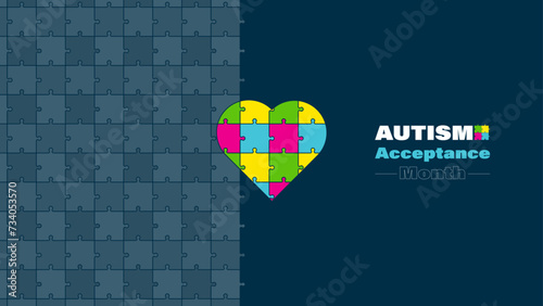 Autism acceptance month vector design