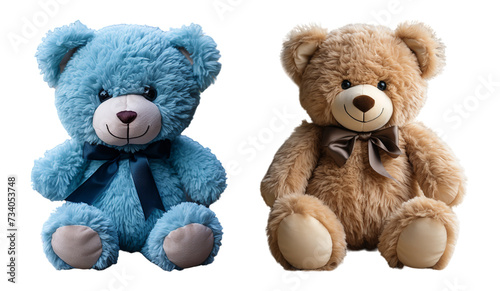 set of teddy bears with various colors, generative ai