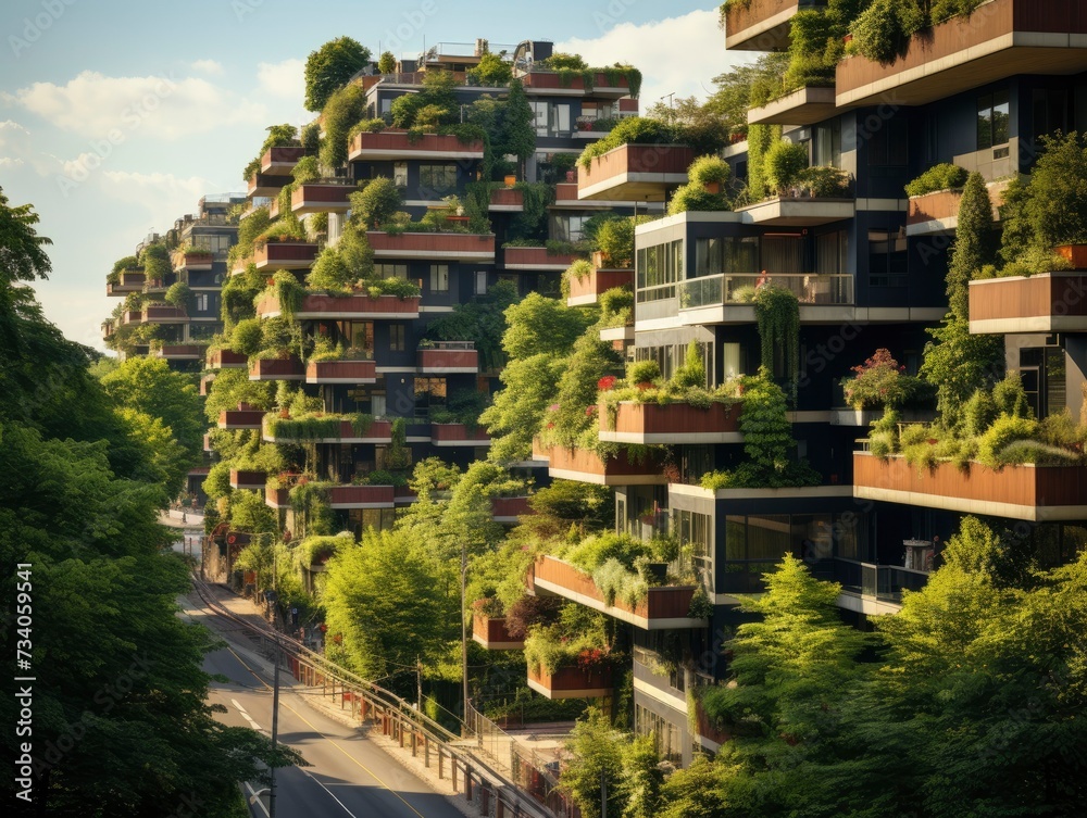 New energy-efficient buildings, green public spaces, or vertical forests that people interact with regularly