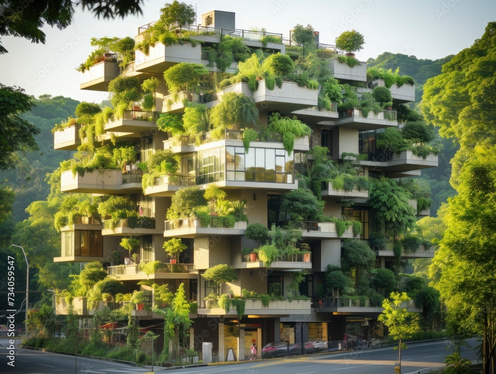 New energy-efficient buildings, green public spaces, or vertical forests that people interact with regularly