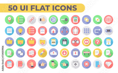 Set Flat User Interfaces Icon