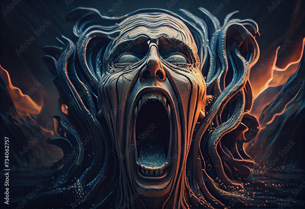 The scream of the nature. Generative AI - obrazy, fototapety, plakaty 