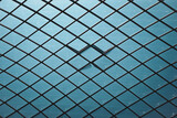 glass window and metal grid of the office building