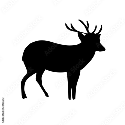 Collection of silhouettes of wild animals - the deer 