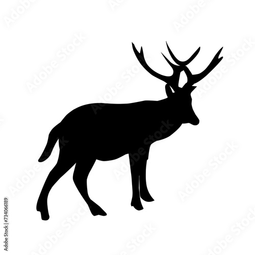 Collection of silhouettes of wild animals - the deer 