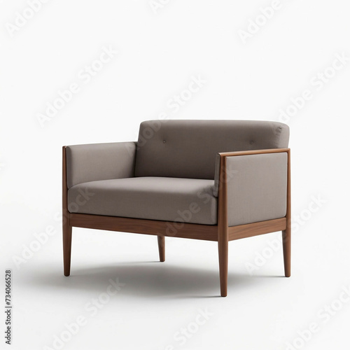 Wooden chair, sofa, minimal simple background