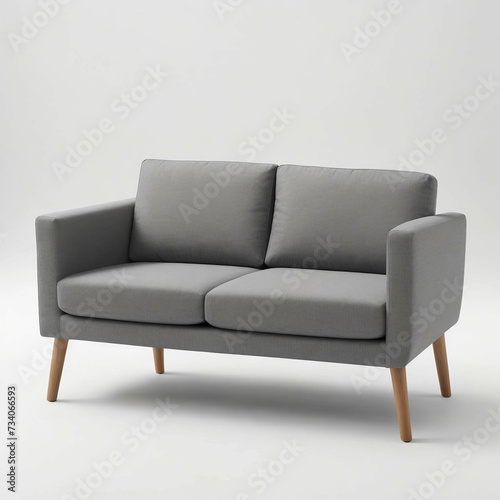 grey sofa isolated on white background