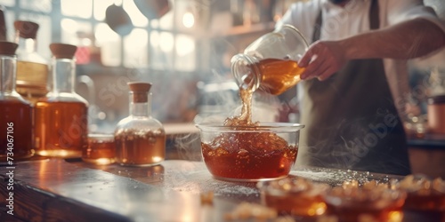 Maple Syrup Candies Being Created In A Cozy Home Kitchen. Concept Food Art, Homemade Delights, Sweet Treats, Culinary Creativity, Comfort Cooking