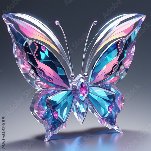 A futuristic crystal shape butterfly © Badr