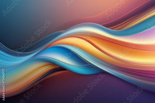 holographic neon fluid waves abstract background