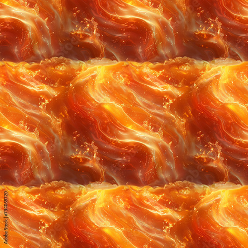 Seamless background of fiery liquid