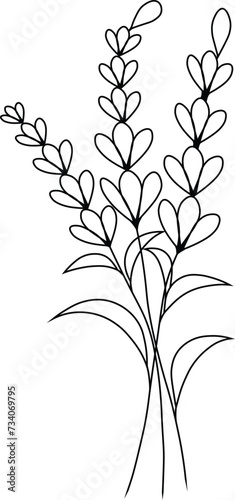 Illustration of Flower Silhouette with Flowers and Leaves vector