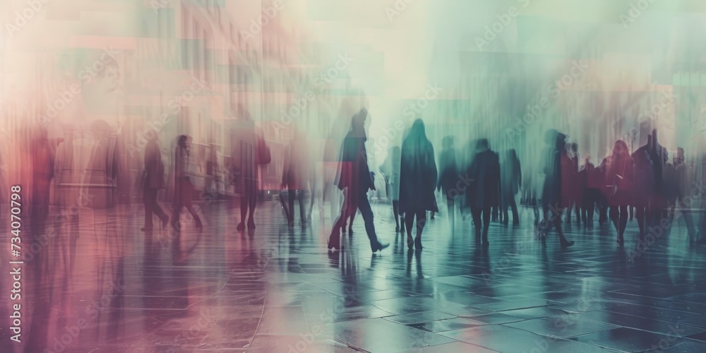 dynamic multiple exposure combining business and people