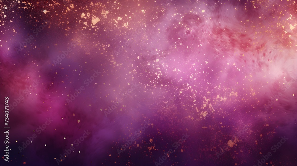 Abstrac luxury motion purple and pink wallpaper with golden bokeh and glitter, ai generative