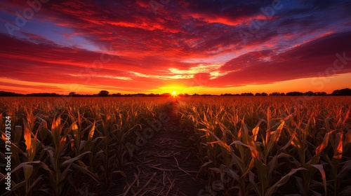 sunagriculture corn field sunset © PikePicture