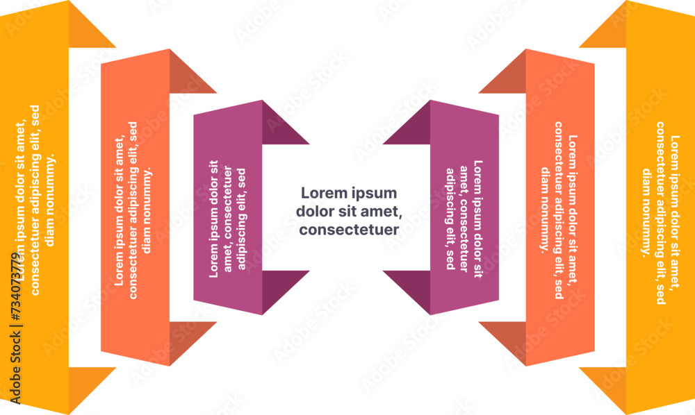 Ribbon style infographics for 6 segment options Ribbon style infographics for 6 segment options