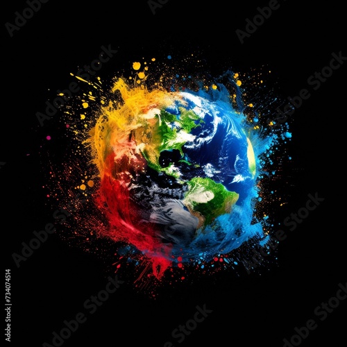 Color Splash Planet Earth