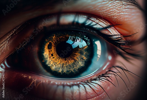 Eye disease - cataract - clouding of the lens. Generative AI photo