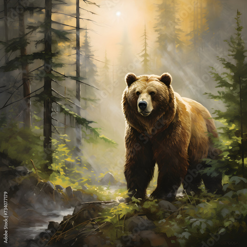In the Heart of the Wilderness: The Solitary Dominance of a Brown Bear © Evan