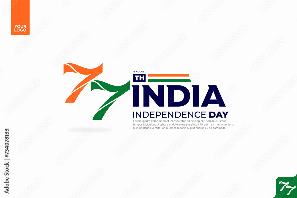 India's 77th independence anniversary logotype.