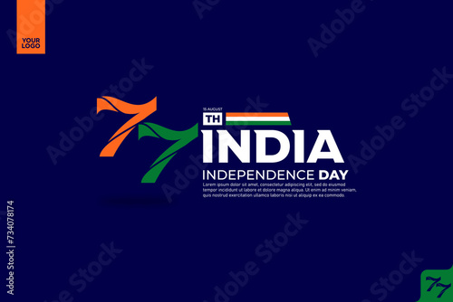 India's 77th independence anniversary logotype.