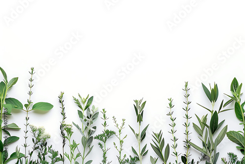 green plants with white background in the style of li