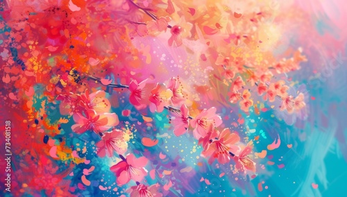 an image of a multicolored floral background Generative AI