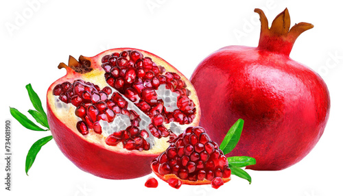 Pomegranate fruit isolated on transparent background