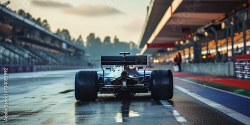 Formula 1 car on the race track photo