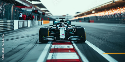 Formula 1 car on the race track photo