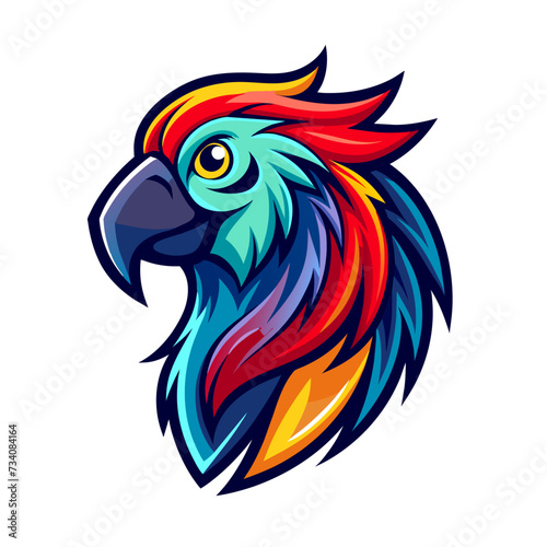 Macaw bird logo isolated vector
