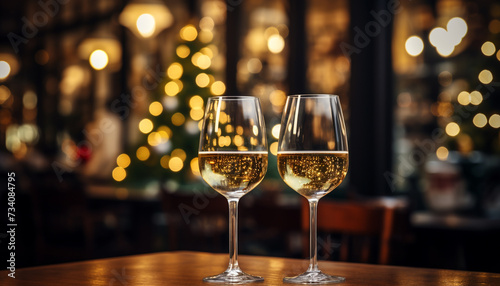 Luxury celebration wine, champagne, elegance, romance, illuminated, decoration, party generated by AI
