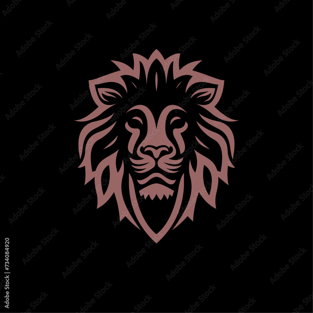 lion head logo graphic design 