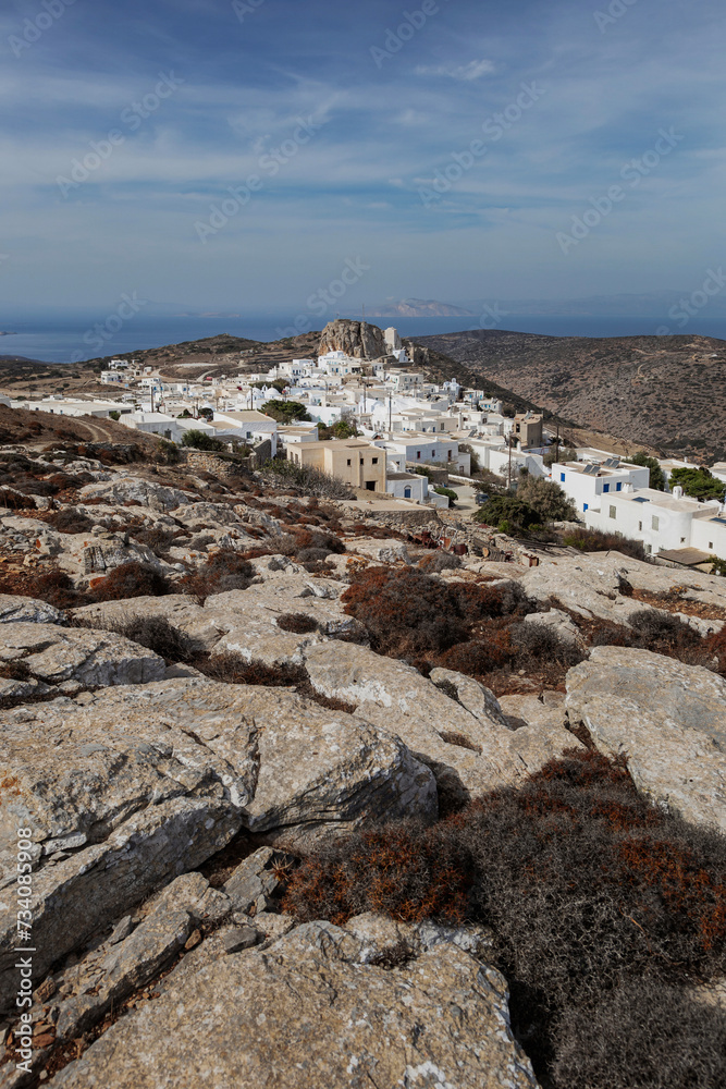 Village in the mountains (Greece, Cyclades, Amorgos, Chora)