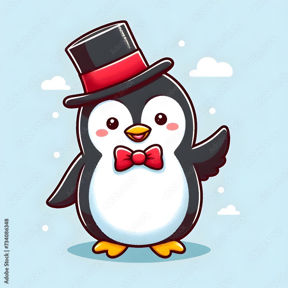 cute penguin with fish on a light background cute penguin with fish on a light background