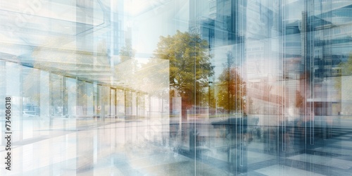 multiple exposure of modern office buildings