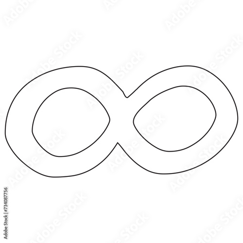 infinity symbol black - simple with discontinuation - isolated - vector
