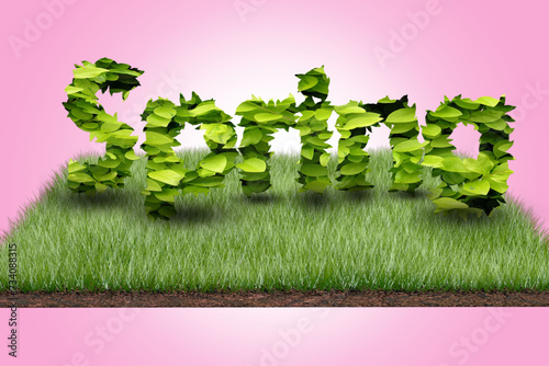a word "spring" from leaves