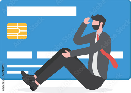 Credit card debt problem, overspend or shopping trouble, consumerism or buying addicted causing financial problem concept, 

